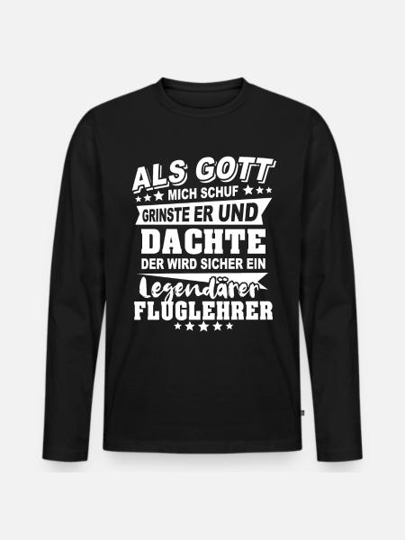 Fluglehrer - Männer Premium Bio Langarmshirt - Schwarz