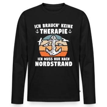 Nordstrand Sprüche - Männer Premium Bio Langarmshirt - Schwarz - Vorne - Nico (187cm)