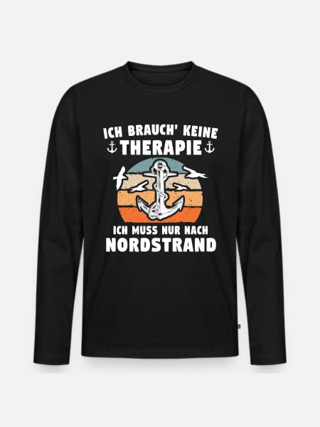 Nordstrand Sprüche - Männer Premium Bio Langarmshirt - Schwarz
