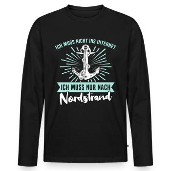 Nordstrand Sprüche - Männer Premium Bio Langarmshirt - Schwarz - Vorne - Nico (187cm)