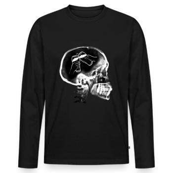Bière humoristique apéro humour beauf - T-shirt manches longues Premium bio Homme - noir - Devant - Nico (187cm)