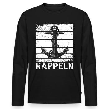 Kappeln Sprüche Kappelner Spruch - Männer Premium Bio Langarmshirt - Schwarz - Vorne - Nico (187cm)