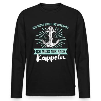 Kappeln Sprüche Kappelner Spruch - Männer Premium Bio Langarmshirt - Schwarz - Vorne - Nico (187cm)