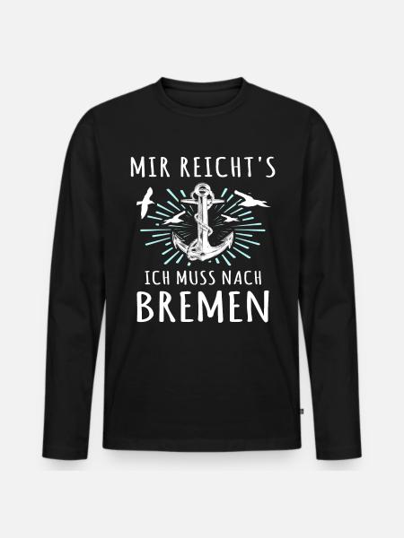 Bremen Sprüche - Männer Premium Bio Langarmshirt - Schwarz
