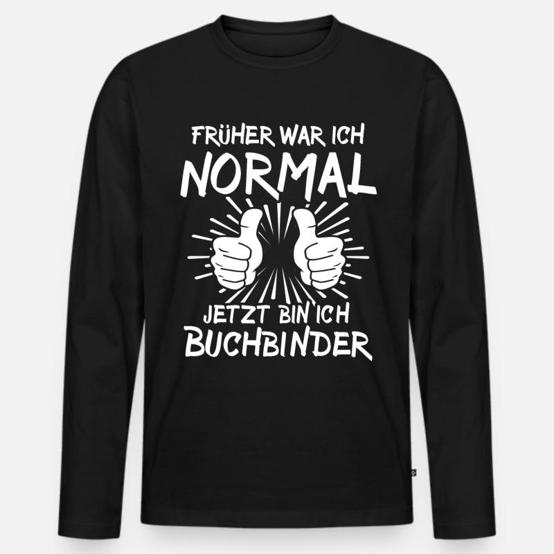 Buchbinder - Männer Premium Bio Langarmshirt - Schwarz