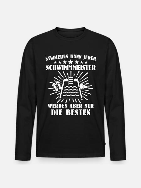 Schwimmmeister Sprüche - Männer Premium Bio Langarmshirt - Schwarz