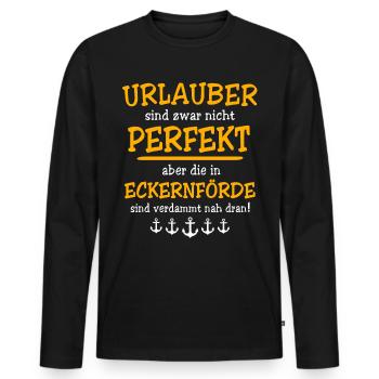 Eckernförde Urlaub Souvenir - Männer Premium Bio Langarmshirt - Schwarz - Vorne - Nico (187cm)