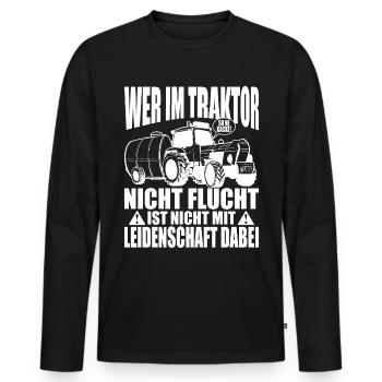 Tractor - If you don't escape is not with - Men's Premium Organic Long Sleeve Shirt - black - Front - Nico (187cm)