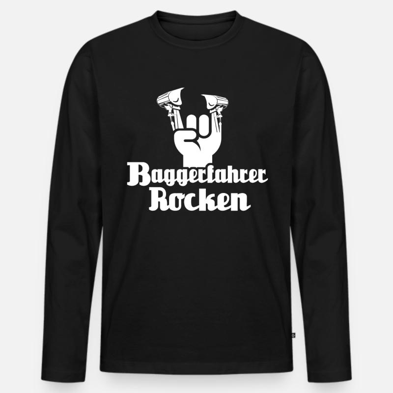 Baggerführer Bagger Baggerfahrer - Männer Premium Bio Langarmshirt - Schwarz