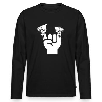 Excavator Operator Excavator Excavator Driver - Men's Premium Organic Long Sleeve Shirt - black - Front - Nico (187cm)