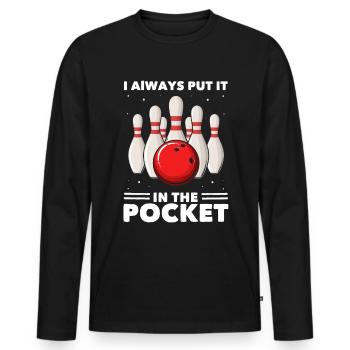 Bowling Ball - Männer Premium Bio Langarmshirt - Schwarz - Vorne - Nico (187cm)