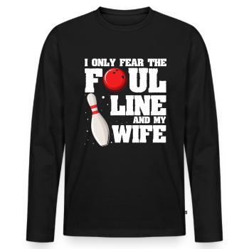 Bowling Wife - Männer Premium Bio Langarmshirt - Schwarz - Vorne - Nico (187cm)
