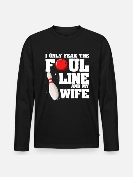 Bowling Wife - Männer Premium Bio Langarmshirt - Schwarz