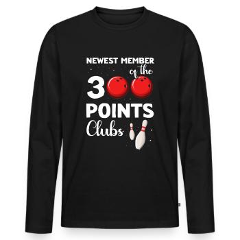 Bowling Player - Männer Premium Bio Langarmshirt - Schwarz - Vorne - Nico (187cm)