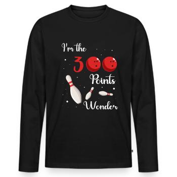 Bowling Player - Männer Premium Bio Langarmshirt - Schwarz - Vorne - Nico (187cm)