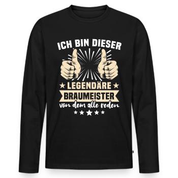 Braumeister Sprüche - Männer Premium Bio Langarmshirt - Schwarz - Vorne - Nico (187cm)