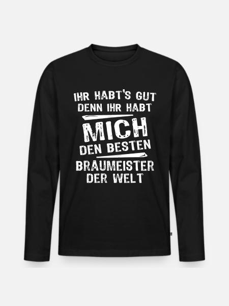 Braumeister - Männer Premium Bio Langarmshirt - Schwarz