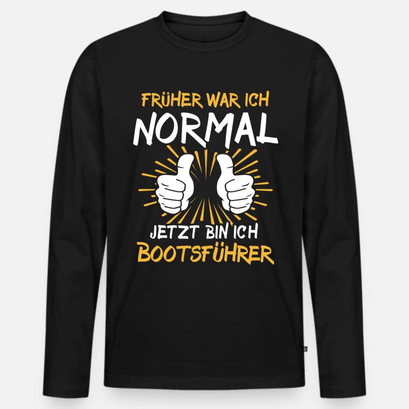 Bootsführer Sprüche - Männer Premium Bio Langarmshirt - Schwarz