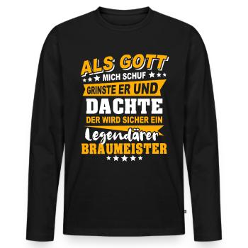 Braumeister Sprüche - Männer Premium Bio Langarmshirt - Schwarz - Vorne - Nico (187cm)