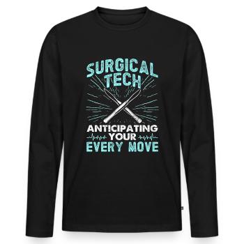 Chirurgische Technologie, Die Jeden Schritt - Männer Premium Bio Langarmshirt - Schwarz - Vorne - Nico (187cm)