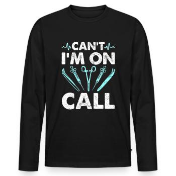 Kann Ich Nicht Auf Abruf Sein - Lustige - Männer Premium Bio Langarmshirt - Schwarz - Vorne - Nico (187cm)