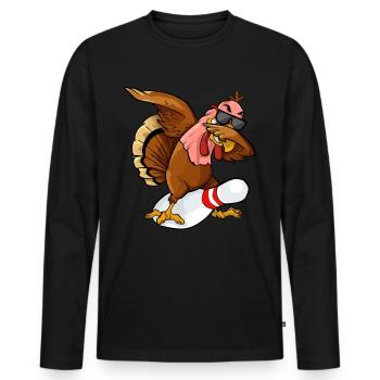 Thanksgiving Bowl Bowler Strike Pin Sport Turquie - T-shirt manches longues Premium bio Homme - noir - Devant - Nico (187cm)