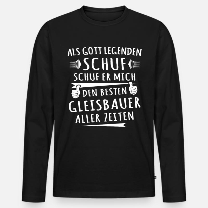 Gleisbauer - Männer Premium Bio Langarmshirt - Schwarz