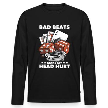 Poker Poker Players - Men's Premium Organic Long Sleeve Shirt - black - Front - Nico (187cm)