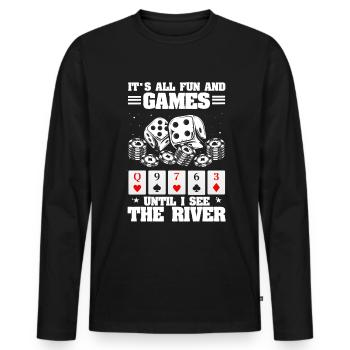 Poker Poker Joueurs Poker - T-shirt manches longues Premium bio Homme - noir - Devant - Nico (187cm)