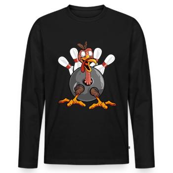 Thanksgiving Bowl Bowler Strike Pin Sport Turquie - T-shirt manches longues Premium bio Homme - noir - Devant - Nico (187cm)