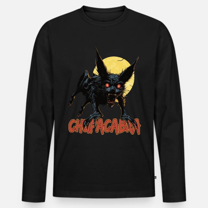 Mythisches Monster – Kryptisches Monster - Männer Premium Bio Langarmshirt - Schwarz