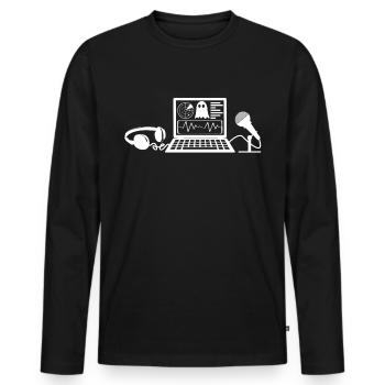 Ghost Hunter Creepy Adventure, Paranormal - Men's Premium Organic Long Sleeve Shirt - black - Front - Nico (187cm)