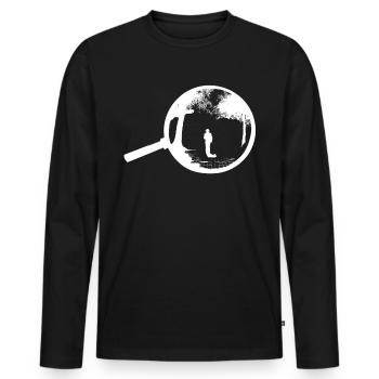 Ghost Hunter Creepy Adventure, Paranormal - Men's Premium Organic Long Sleeve Shirt - black - Front - Nico (187cm)