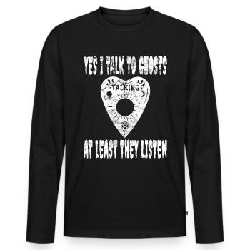 Ghost Hunter Creepy Adventure, Paranormal - Men's Premium Organic Long Sleeve Shirt - black - Front - Nico (187cm)