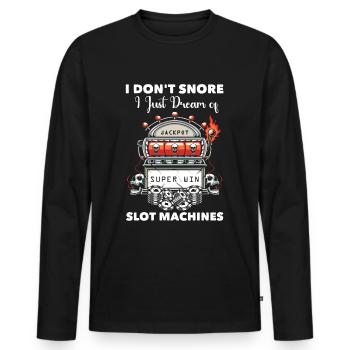 Casino - T-shirt manches longues Premium bio Homme - noir - Devant - Nico (187cm)