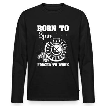 Casino - Männer Premium Bio Langarmshirt - Schwarz - Vorne - Nico (187cm)