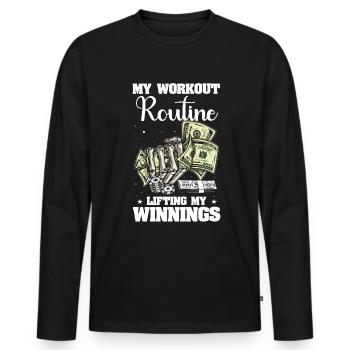 Casino Gambler Gambling - Men's Premium Organic Long Sleeve Shirt - black - Front - Nico (187cm)