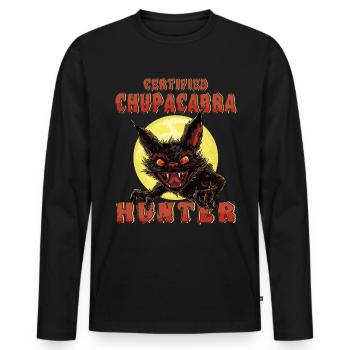 Mythical Monster - Chupacabra Hunter - - Men's Premium Organic Long Sleeve Shirt - black - Front - Nico (187cm)