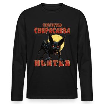 Mythical Monster - Chupacabra Hunter - Cryptid - Men's Premium Organic Long Sleeve Shirt - black - Front - Nico (187cm)