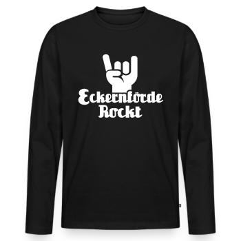 Eckernförde Sprüche - Männer Premium Bio Langarmshirt - Schwarz - Vorne - Nico (187cm)