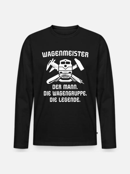 Wagenmeister - Männer Premium Bio Langarmshirt - Schwarz