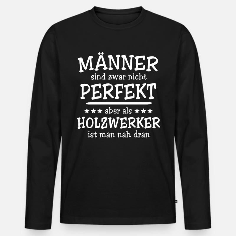 Holzwerker Männer - Männer Premium Bio Langarmshirt - Schwarz
