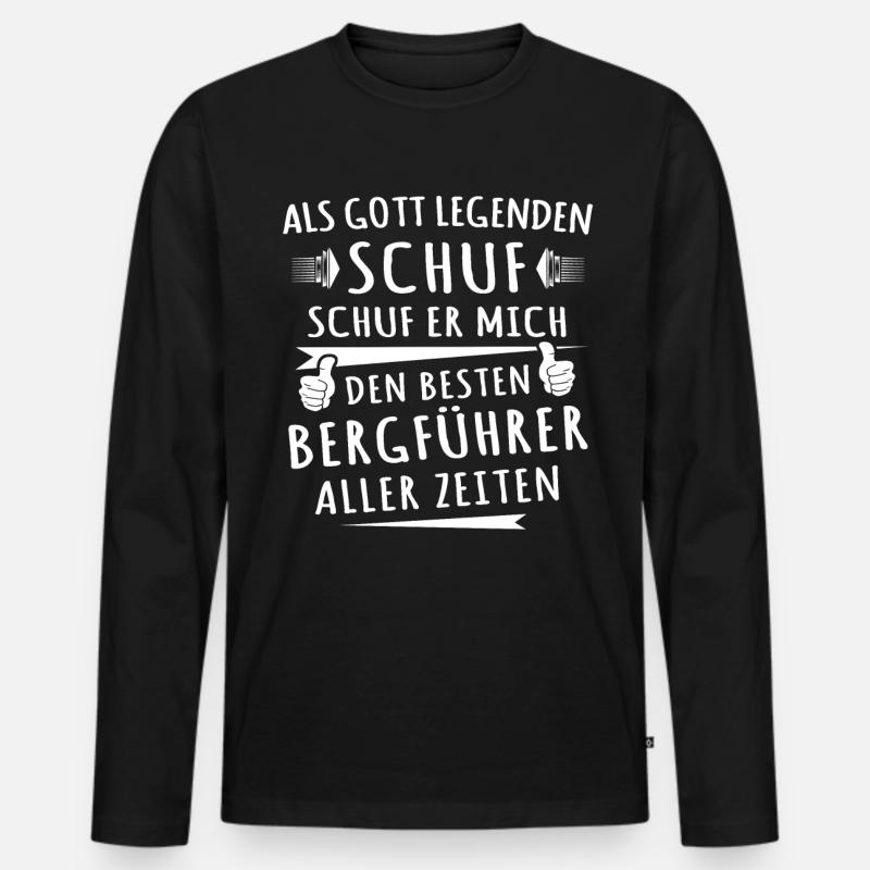 Bergführer - Männer Premium Bio Langarmshirt - Schwarz