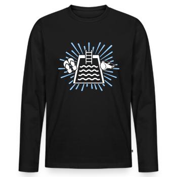 Maître nageur - T-shirt manches longues Premium bio Homme - noir - Devant - Nico (187cm)