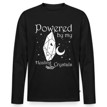 Funny Gemstone Chakra Healer Spiritual - Men's Premium Organic Long Sleeve Shirt - black - Front - Nico (187cm)