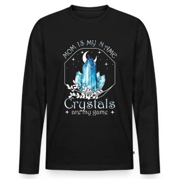 Funny Gemstone Chakra Healer Spiritual - Men's Premium Organic Long Sleeve Shirt - black - Front - Nico (187cm)
