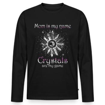 Funny Gemstone Chakra Healer Spiritual - Men's Premium Organic Long Sleeve Shirt - black - Front - Nico (187cm)