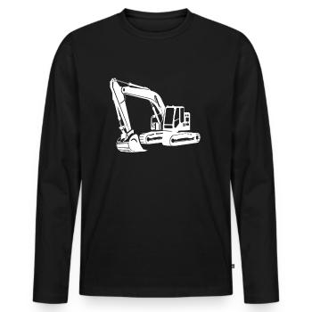 Excavator Operator Excavator Driver - Men's Premium Organic Long Sleeve Shirt - black - Front - Nico (187cm)