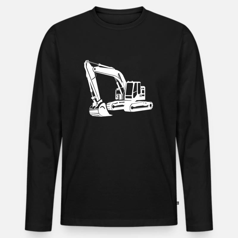 Baggerfuehrer Baggerfahrer - Männer Premium Bio Langarmshirt - Schwarz