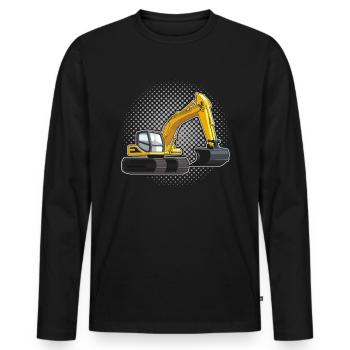Excavator driver - Men's Premium Organic Long Sleeve Shirt - black - Front - Nico (187cm)